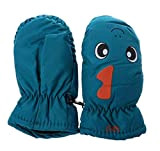 1 Paar wasserdichte winddichte warme Handschuhe – Fäustlinge für Winter Kinder Jungen Mädchen 2–5 Jahre, blau, Einheitsgröße