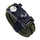 21 in 1 Survival Armband, 7 Core Paracord Notfall Sport Armband Ausrüstung Wasserdichter Kompass, SOS-LED-Licht, Thermometer, Rettungspfeife, Feuerstarter Multi-Tool Wilderness ...