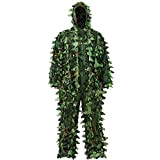 3D Ghillie Tarnanzug, Jungle Regenponcho Ghillie Suit Camouflagemit Tarnkleidung Geeignet zum Verstecken von Spielen, Outdoor, Jagen (Armeegrün, XL)