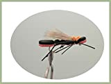 4 Stück schwarz und rosa Schaumstoff Bug Angeln Fliegen, Größe 8