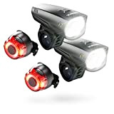 ABSINA LED Fahrradlicht Set Akku abnehmbar - StVZO zugelassen Fahrrad Licht mit 180 Lumen, 200m Reichweite, regenfest & aufladbar über ...