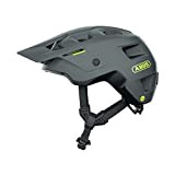 ABUS MTB-Helm MoDrop MIPS - robuster Fahrradhelm mit Aufprallschutz für Mountainbiker - individuelle Passform - Unisex - Grau Matt, L