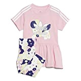 adidas Baby - Mädchen Dress Baby set, Top:true Pink Bottom:white/True Pink S19/Almost Lime S22/Legacy Indigo S22, 12-18 Monate EU