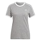 adidas Damen Adicolor Classics 3-stripes T Shirt, Medium Grey Heather, 40 EU