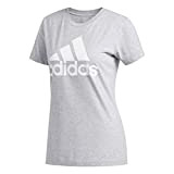 adidas Damen Must Haves Badge of Sport Tee, Damen, kurzärmelig, Basic Badge of Sport Tee, Medium Grey Heather/White, Large