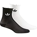 adidas Damen Semi-sheer Ruffle Socken, Weiß Schwarz, S EU