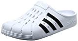 adidas Unisex Adilette Clog Slide Sandal, Cloud White/Core Black/Cloud White, 44.5 EU