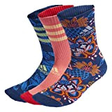 adidas Unisex Crew Socks Farm Sock, Multicolor/Multicolor/Light Flash Red, HI3378, XS