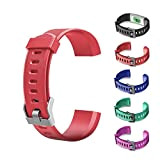 AGZHU Ersatz-Armbänder, verstellbare Armbänder, buntes Armband-Zubehör, Ersatzbänder, Fitness-Tracker für ID115Plus HR Smart Watch, rot, Einheitsgröße