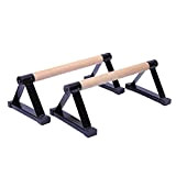 Alacritua Holz-Parallettes-Set,Liegestützgriffe Liegestützständer Handstand Bars Holz Parallettes für Gymnastik oder Liegestütze,Schwarz,aus Holz für Gymnastik oder Liegestützstangen, tragbar