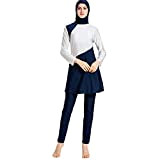 AllMonyba Plus Size Muslim Badebekleidung Frauen Strand Badeanzug Volle Deckung Naher Osten Bescheidene Burkini Sonnenschutz Badeanzug 2-teiliges Set