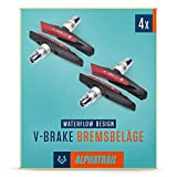 Alphatrail V-Brake Bremsbeläge 2 Paar 72mm I Optimiertes Bremsverhalten bei Nässe I Langlebiger Bremsbelag & 100% Passgenau für V-Brakes von ...