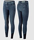 Animo Damen Reithose Native 22T Jeans Kniebesatz mit Strasssteinen, Größe:44 (D38)