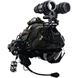 AQzxdc Taktisches Helm-Set, Mit Militär-Headset & Schutzbrille & NVG-Halterung & Teleskop-Modell, Taktische Ausrüstungskombination, Für Airsoft Protective Outdoor Paintball Cosplay,Sets d