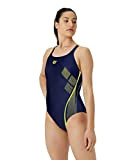 ARENA Damen Swim Pro Badeanzug, Navy-Soft Green, 36