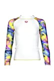 ARENA Girl's G Rash Vest L/S Allover Shirt, White-Multicolor, 164