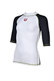ARENA Girl's G Rash Vest S/S Shirt, White-ASH Grey, 116