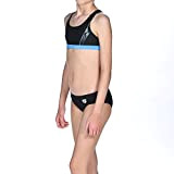 ARENA Mädchen Sport Bikini Skid, Black-Turquoise-White, 128