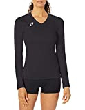 ASICS Damen Spin Serve Volleyball Long Sleeve Jersey, Team Black, Medium