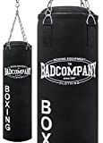 Bad Company Boxsack inkl. Vierpunkt Stahlkette I Canvas Punchingsack, ungefüllt I 100 x 30 cm