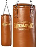 Bad Company Retro Boxsack I Punching Bag ungefüllt inkl. Heavy Duty Vierpunkt-Stahlkette - 100 x 35 cm