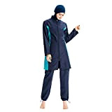 Badeanzug der moslemischen Frauen bescheidenheit Badeanzüge moslemische Badebekleidung Burkini Surfanzug mit Badekappe (XL, Marine)