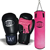 BAY® Boxset PINK Sandsack+Boxhandschuhe Future schwarz/pink (8 Unzen)