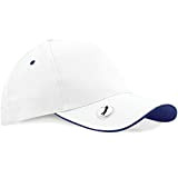 Beechfield Mütze mit Schirm, mit Golf-Symbol/Logo, Sommer/Pool, weiß/blau (White/ French Navy), One size