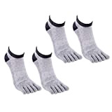 BESPORTBLE 2 Paar Fünf-Zehen-Socken Sport Fußkettchensocken Atmungsaktive Schweißabsorbierende Socken für Männer Jungen Sporttraining (Hellgrau Freie Größe)