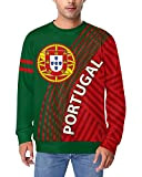 BesserBay WM Portugal Trikot Fußballtrikot Herren Sweatshirt Langarm Rundhalsausschnitt Top M