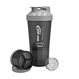 Best Body Nutrition Eiweiß Shaker - US Bottle - Schwarz/Silber - Protein Shaker - BPA frei - 600ml