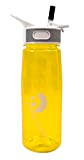 Best Sporting Trinkflasche Coach mit ausklappbarem Klapp-Trinkhalm, 750 ml, BPA Frei, Farbe:gelb/grau