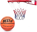 BESTIF Basketballkorb Basketball Set für Kinder | großer Korb 45cm | Ball Gr. 5 | Hoop zum Aufhängen Ring (BPK01)