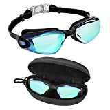 BEZZEE PRO Schwimmbrille - UV-Schutz & Antibeschlag Taucherbrille mit Etui - Kein Auslaufen & Verstellbare Silikon Riemen, Schwimmbrillen für Erwachsene, ...