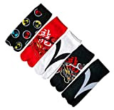 Black Temptation Herren Zwei-Zehen-Socken (6 Paar), japanischer Stil Cosplay, zufälliges Muster