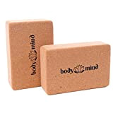 Body & Mind® Yoga-Block 2er SET aus Kork 100 % Natur für Yoga, Pilates, Meditation & Fitness - Yoga-Klotz für ...