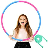 Bojoncka Hula-Hoop-Reifen und Springseil für Kinder, großer Hula-Ring für Sport, Seilspringen, trennbares Design (6 Stück)