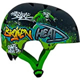 Broken Head Skate Boner - Skaterhelm und Fahrradhelm - für MTB, BMX, Skates und Skateboard - Größenverstellbar (L (58-61 cm))