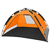CampFeuer - Strandmuschel, orange/grau, UV50+, Automatik Strand Zelt, Beach Tent
