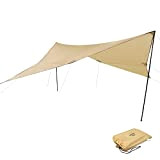 Campguru Tarp Sonnen Segel Camping Vor Zelt Wind Schutz Plane Dach Baumwolle 3 x 3 m