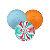 Captain LAX Massageball Original - Lacrosseball im 3er Pack mit den Farben Hellblau, Orange, Rot/Weiß/Grün, aus Hartgummi, Größe einzeln 6 ...