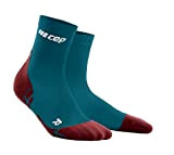 CEP - Ultralight Compression Short Socks für Damen | Kurze Sportsocken mit Kompression in Petrol/dunkelrot | Größe III | M