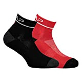 CMP Kinder Running Baumwolle Bipack Socken, Nero-Ferrari, 28/30