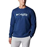 Columbia Herren PFG Stacked Logo Crew Sweatshirt, Carbon/Spring Blue, Large