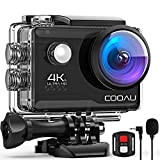 COOAU Action Cam HD 4K 20MP WiFi mit externem Mikrofon Unterwasserkamera 40M mit Fernbedienung Action Kamera Wasserdicht 170° Weitwinkel Time ...