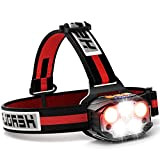 Copic Stirnlampe 1100 Lumen USB Wiederaufladbare Sensor LED Kopflampe 7 Modi Headlampe mit Rotem Licht 90° Verstellbarem IP4 Wasserdicht Joggen ...