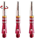 COSDDI Dartpfeil Shaft Dart Schaft Aluminium,360 ° Rotation Darts,3 Stück Dartschäfte mit Rubber O-Ringe,Darts Schleifstein und Dartpfeil-Schäfte (Rot)