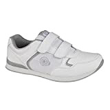 Dek Drive Herren Bowling-Schuhe mit Klettverschluss, im Sneaker-Stil (46 EU) (WeiÃŸ/Grau)