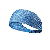 Demarkt Sport Stirnband Schweißband elastisch Haarband Head Wrap für Yoga Running Fußball Hellblau