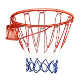 DREAMADE Basketballkorb mit Netz, Hängender Basketballring aus Stahl & Nylonseil, Standard Rim Ø 45 cm, Tür- und Wandmontage, Wetterfest für ...
